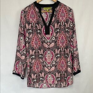 Singrid Olsen 100% Silk Paisley Women's Top - Size XS / NWT
